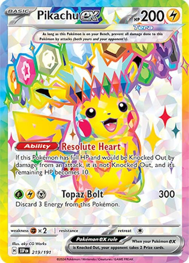Image for Pikachu ex (219/191) (SSP) - Pokemon