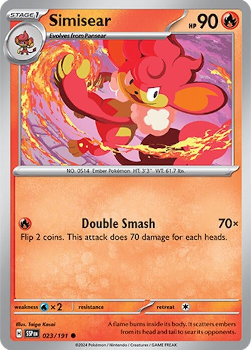 Image for Simisear (023/191) (SV08: Surging Sparks) (SSP) - Pokemon