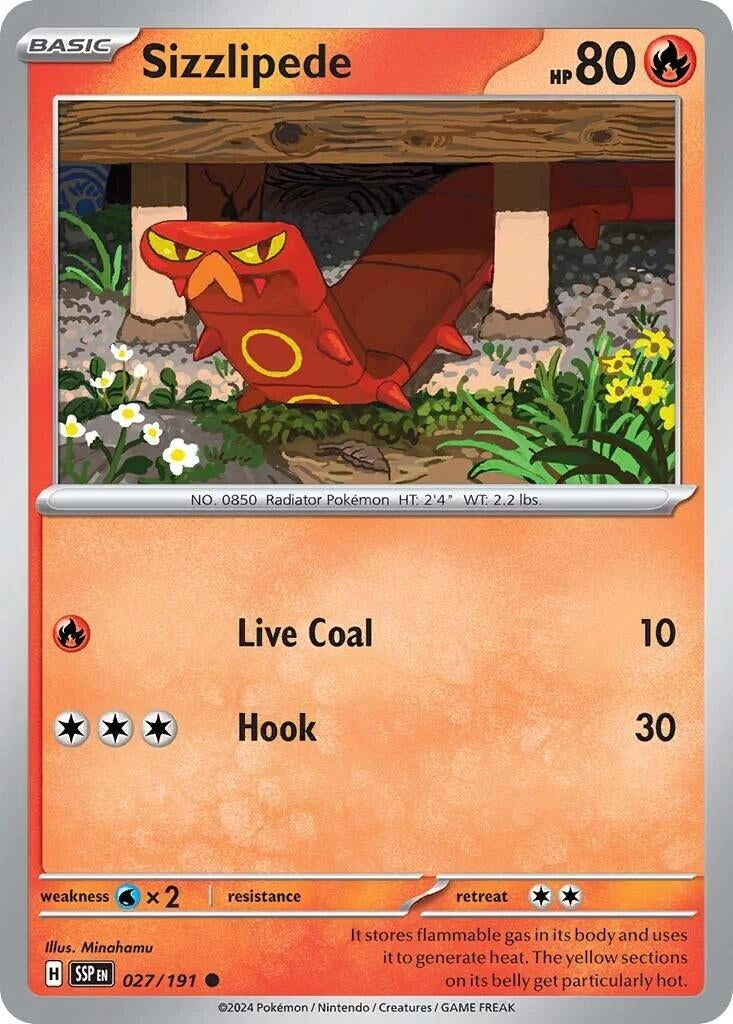 Image for Sizzlipede (027/191) (SV08: Surging Sparks) (SSP) - Pokemon