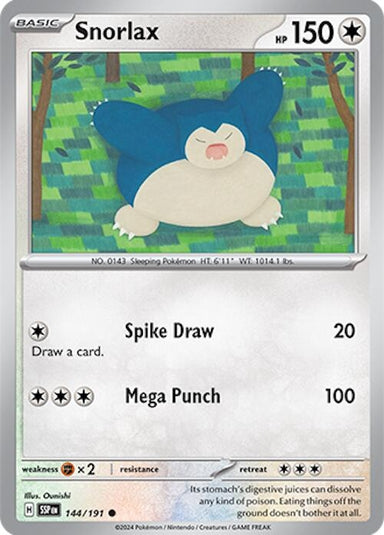 Image for Snorlax (144/191) (SV08: Surging Sparks) (SSP) - Pokemon