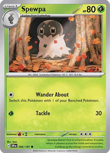 Image for Spewpa (006/191) (SV08: Surging Sparks) (SSP) - Pokemon