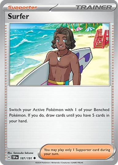Image for Surfer (187/191) (SV08: Surging Sparks) (SSP) - Pokemon