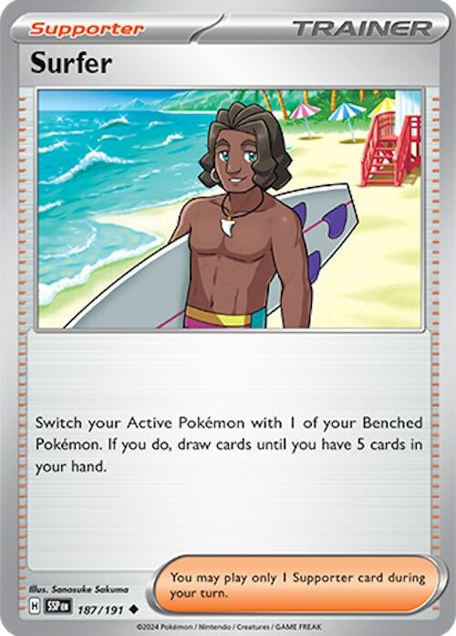 Image for Surfer (187/191) (SV08: Surging Sparks) (SSP) - Pokemon