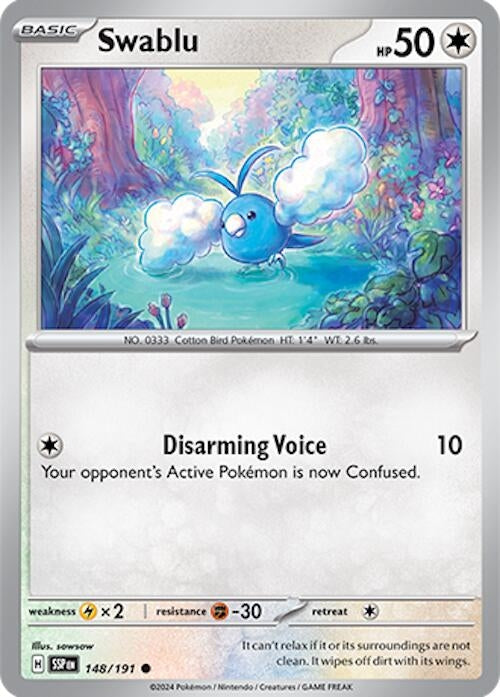 Image for Swablu (148/191) (SV08: Surging Sparks) (SSP) - Pokemon