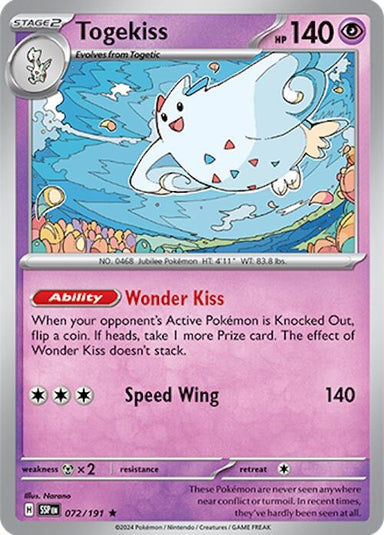 Image for Togekiss (072/191) (SV08: Surging Sparks) (SSP) - Pokemon