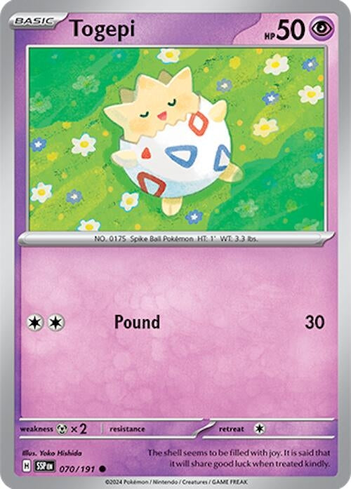 Image for Togepi (070/191) (SV08: Surging Sparks) (SSP) - Pokemon