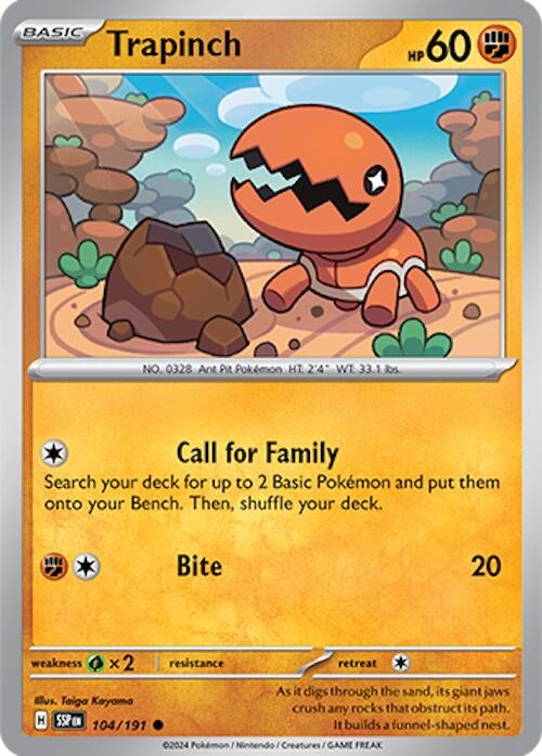Image for Trapinch (104/191) (SV08: Surging Sparks) (SSP) - Pokemon