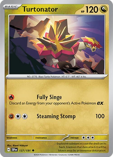 Image for Turtonator (137/191) (SV08: Surging Sparks) (SSP) - Pokemon