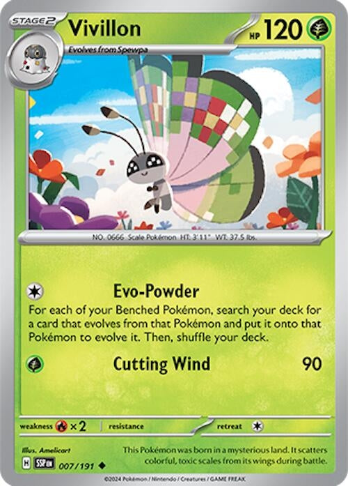 Image for Vivillon (007/191) (SV08: Surging Sparks) (SSP) - Pokemon