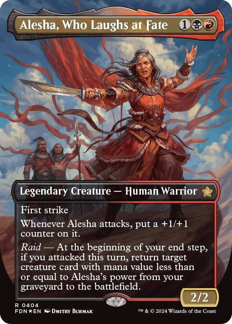 Image for Alesha, Who Laughs at Fate (Borderless) (Mana Foil) (404) (Foundations) - Magic: The Gathering
