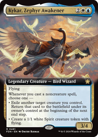Image for Kykar, Zephyr Awakener (Extended Art) (481) (Foundations) - Magic: The Gathering