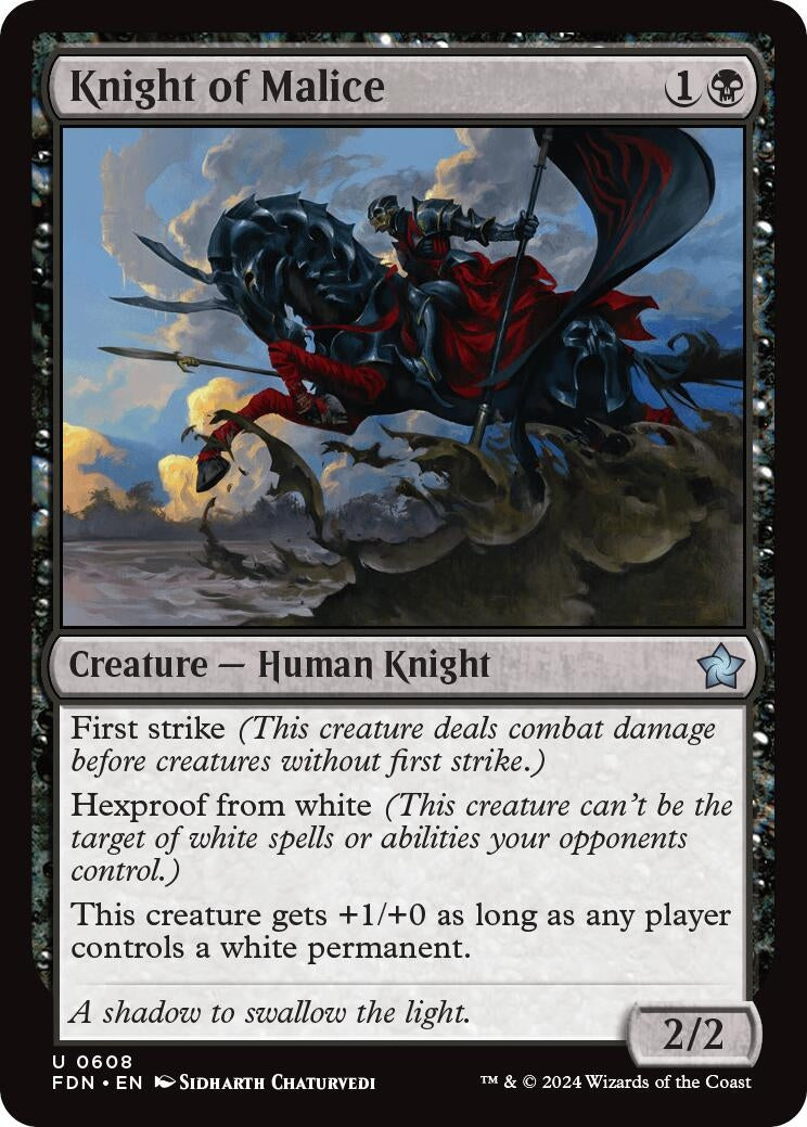Image for Knight of Malice (608) (Foundations) - Magic: The Gathering