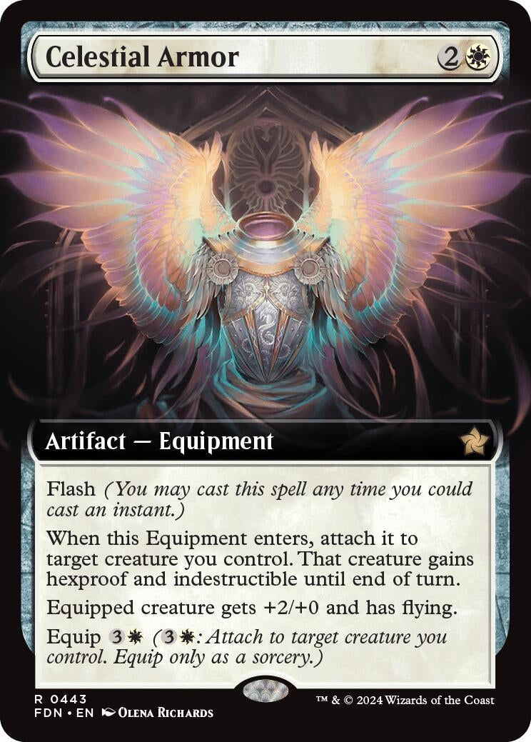 Image for Celestial Armor (Extended Art) (443) (Foundations) - Magic: The Gathering