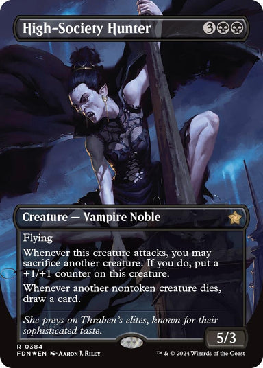 Image for High-Society Hunter (Borderless) (Mana Foil) (384) (Foundations) - Magic: The Gathering