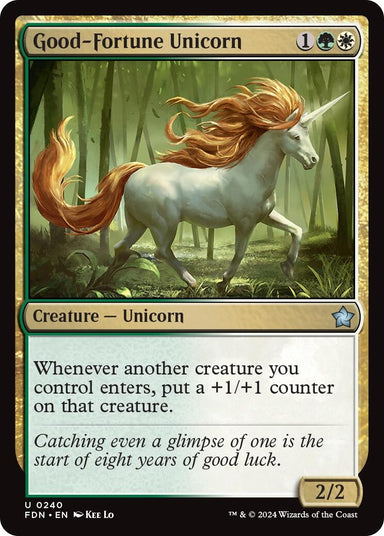 Image for Good-Fortune Unicorn (240) (Foundations) - Magic: The Gathering