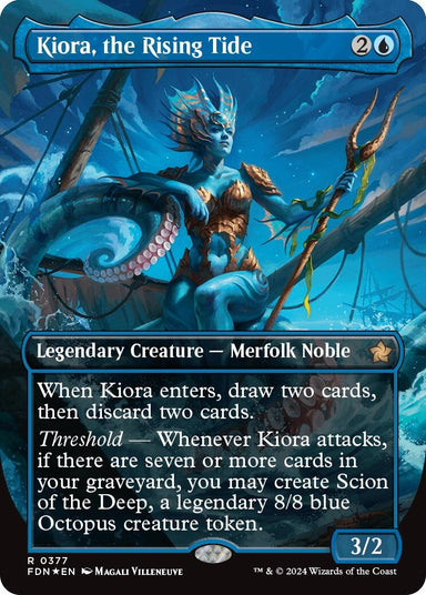 Image for Kiora, the Rising Tide (Borderless) (Mana Foil) (377) (Foundations) - Magic: The Gathering