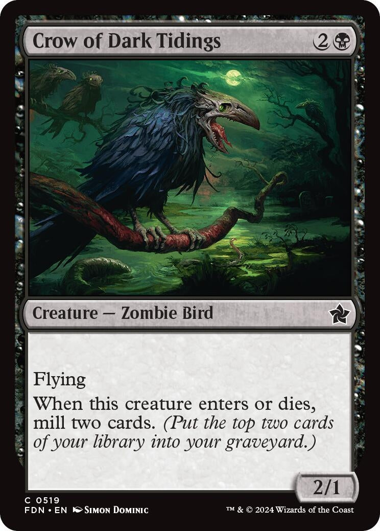 Image for Crow of Dark Tidings (519) (Foundations) - Magic: The Gathering