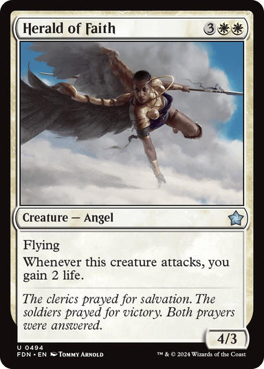 Image for Herald of Faith (494) (Foundations) - Magic: The Gathering