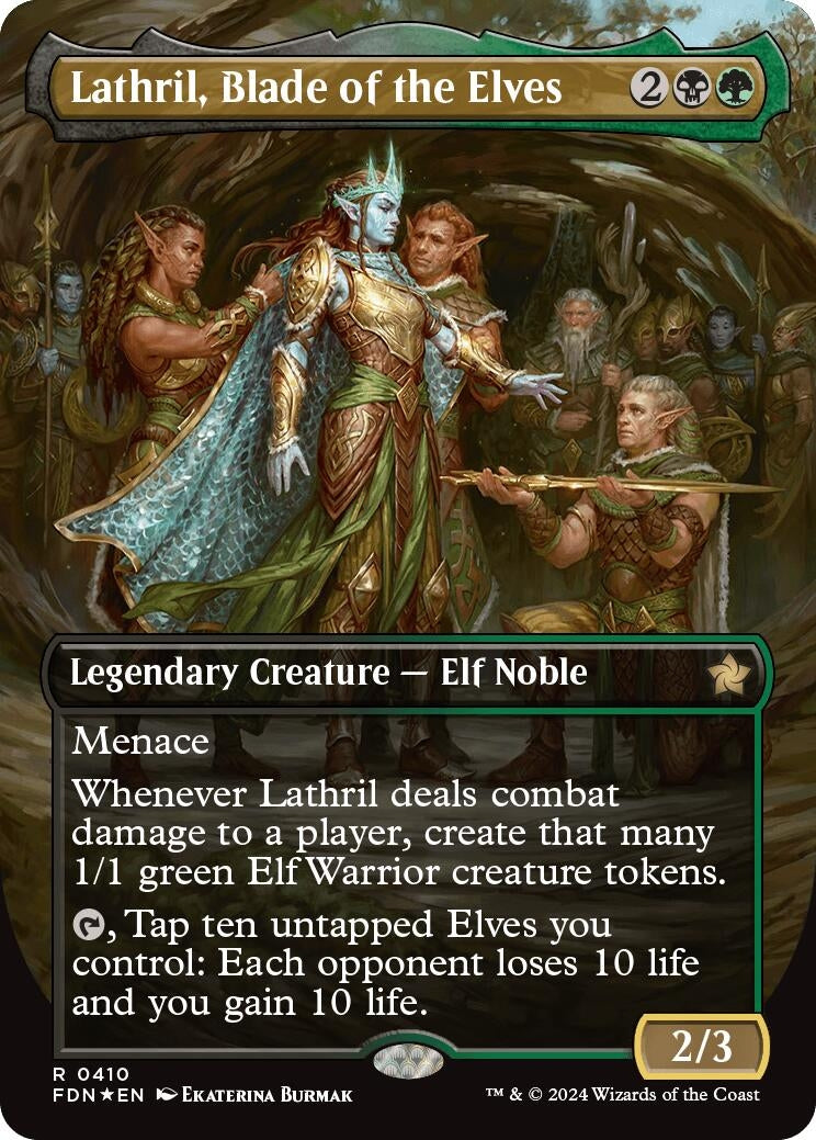 Image for Lathril, Blade of the Elves (Borderless) (Mana Foil) (410) (Foundations) - Magic: The Gathering