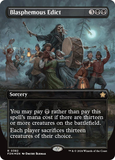 Image for Blasphemous Edict (Borderless) (Mana Foil) (382) (Foundations) - Magic: The Gathering