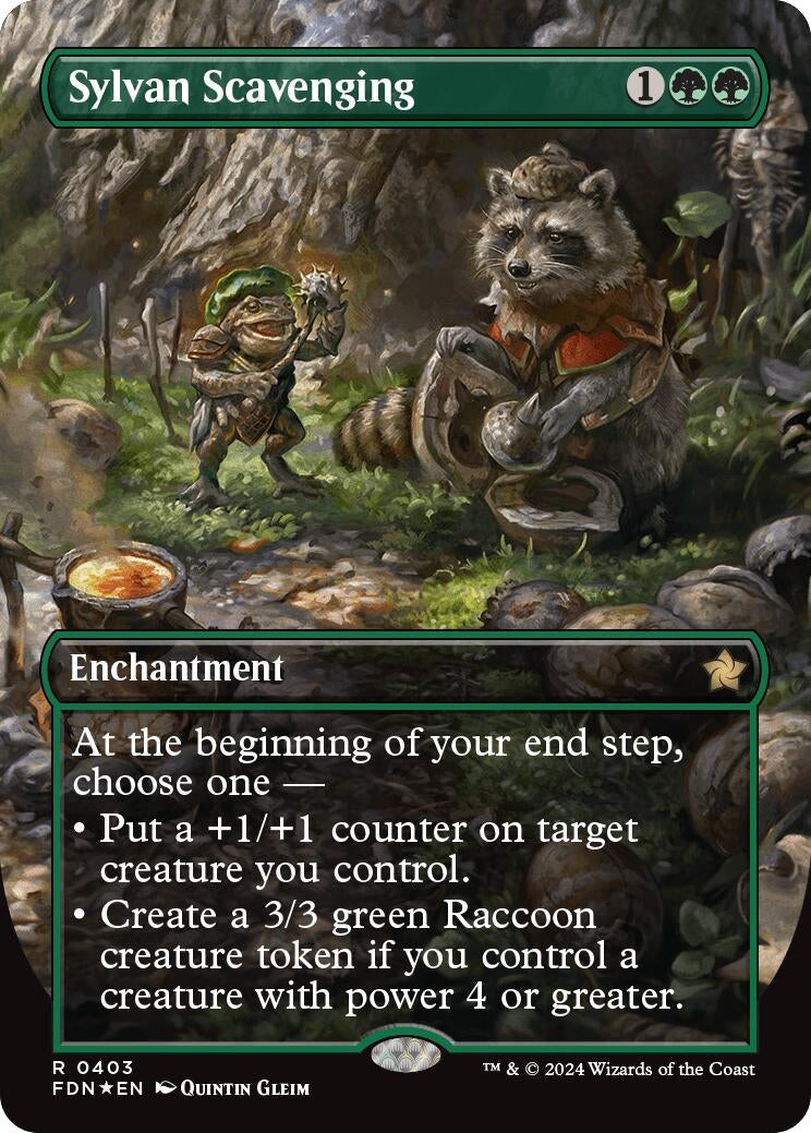Image for Sylvan Scavenging (Borderless) (Mana Foil) (403) (Foundations) (FDN) - Magic: The Gathering