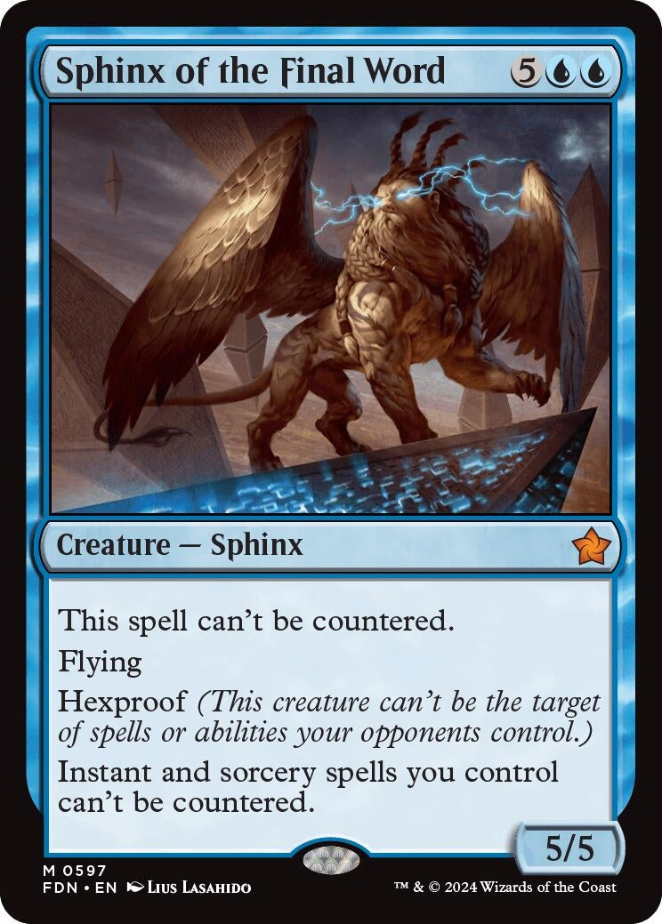 Image for Sphinx of the Final Word (0597) (597) (Foundations) (FDN) - Magic: The Gathering