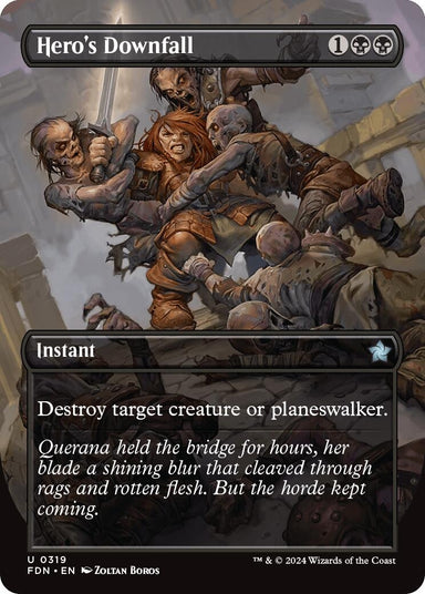 Image for Hero's Downfall (Borderless) (319) (Foundations) (FDN) - Magic: The Gathering
