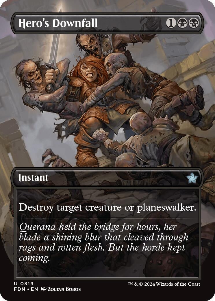 Image for Hero's Downfall (Borderless) (319) (Foundations) (FDN) - Magic: The Gathering