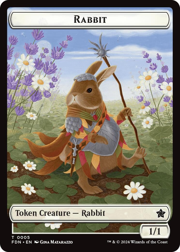 Image for Rabbit // Soldier Double-Sided Token (5 // 6) (Foundations) (FDN) - Magic: The Gathering