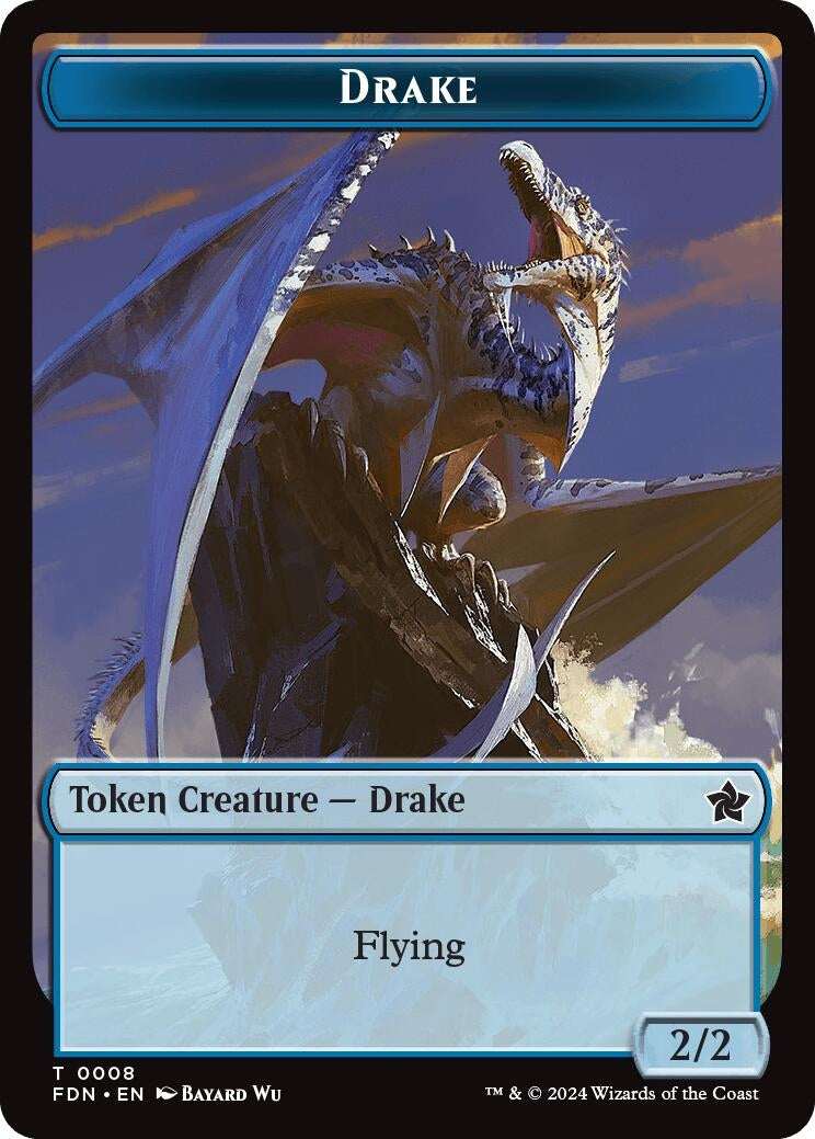 Image for Drake // Goblin Doubled-Sided Token (8 // 18) (Foundations) (FDN) - Magic: The Gathering