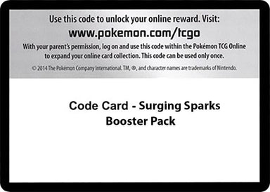 Image for Code Card - Surging Sparks Booster Pack (SV08: Surging Sparks) (SSP) - Pokemon