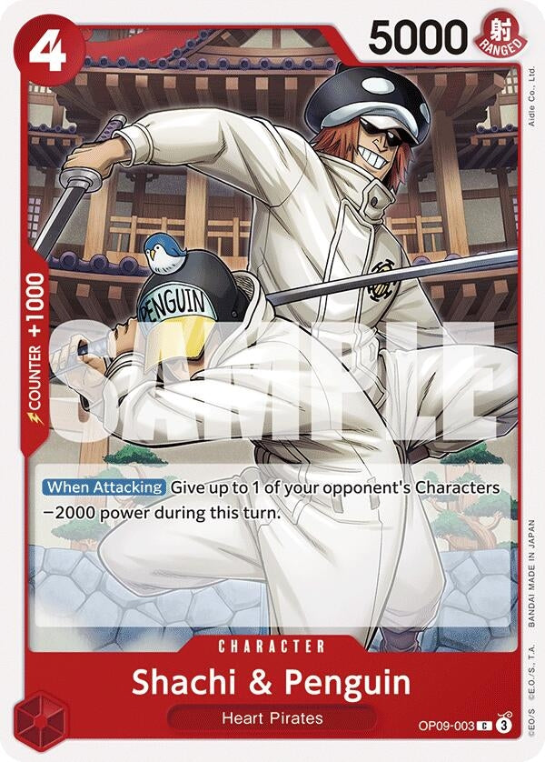 Image for Shachi & Penguin (OP09-003) (Emperors in the New World) (OP09) - One Piece Card Game