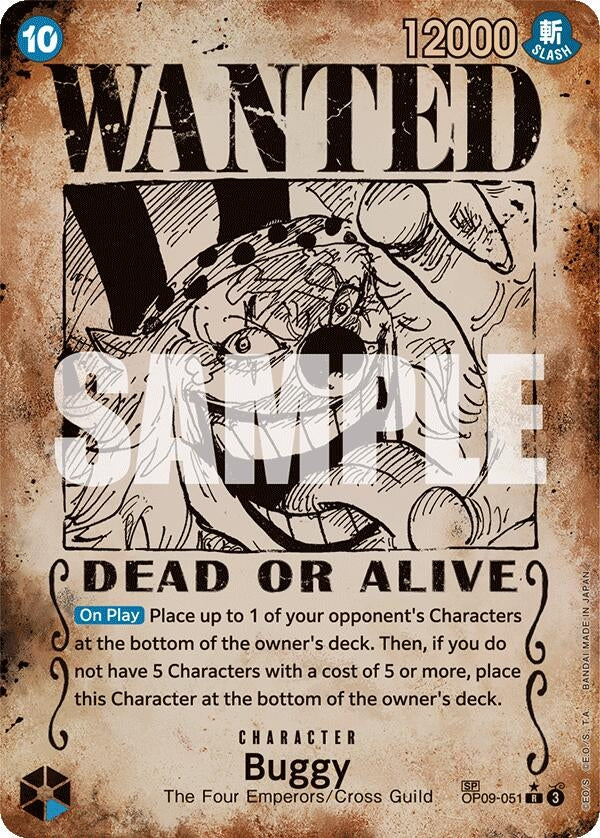 Image for Buggy (051) (Wanted Poster) (OP09-051) (Emperors in the New World) (OP09) - One Piece Card Game