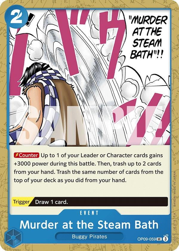 Image for Murder at the Steam Bath (OP09-059) (Emperors in the New World) (OP09) - One Piece Card Game