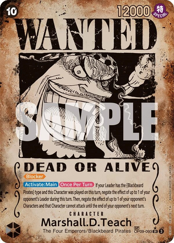 Image for Marshall.D.Teach (093) (Wanted Poster) (OP09-093) (Emperors in the New World) (OP09) - One Piece Card Game