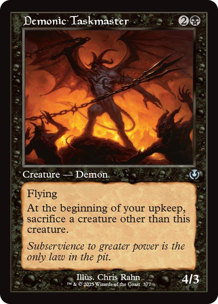 Image for Demonic Taskmaster (Retro Frame) (377) (Innistrad Remastered) (INR) - Magic: The Gathering