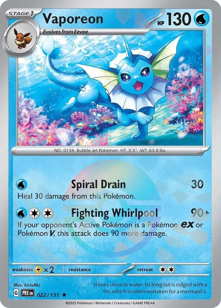 Image for Vaporeon (Poke Ball Pattern) (022/131) (PRE) - Pokemon