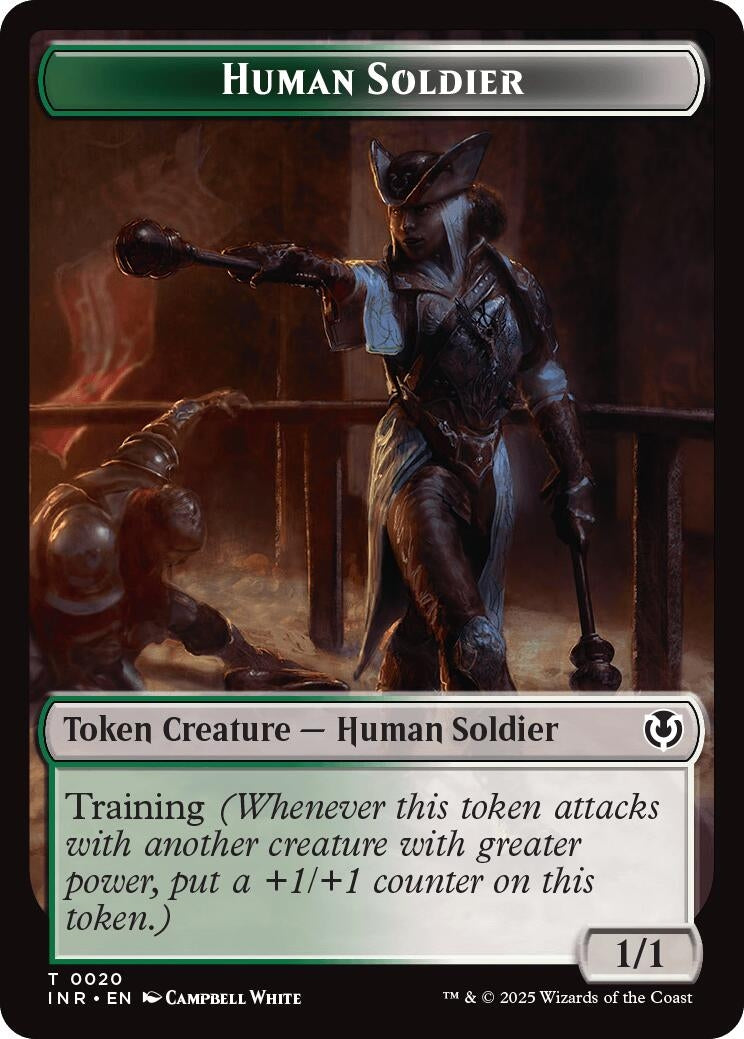 Image for Human Soldier (0020) // Emblem - Tamiyo, Field Researcher Double-Sided Token (20 // 26) (Innistrad Remastered) (INR) - Magic: The Gathering