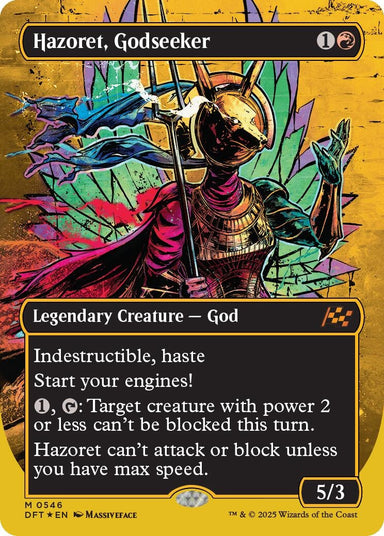 Image for Hazoret, Godseeker (Borderless) (First-Place Foil) (546) (DFT) - Magic: The Gathering