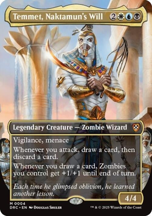 Image for Temmet, Naktamun's Will (Borderless) (4) (DRC) - Magic: The Gathering