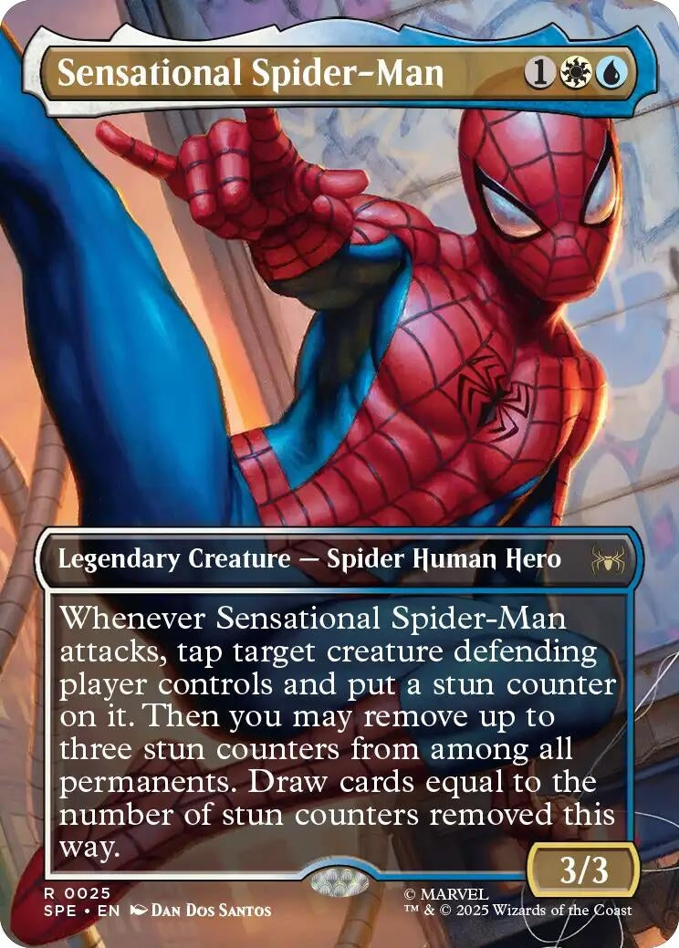 Image for Sensational Spider-Man (Borderless) (25) (SPE) - Magic: The Gathering