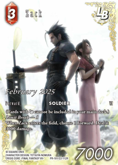 Image for Zack LB (PR-181/22-112R) (PR-181/22-112R) (FF: Promo Cards) (PR) - Final Fantasy TCG