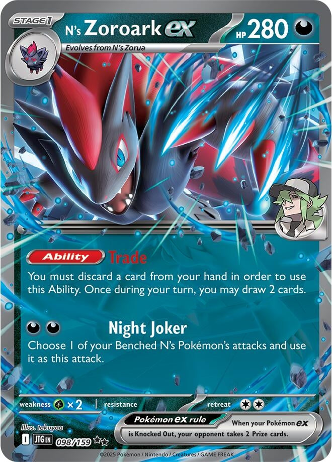 Image for N's Zoroark ex (098/159) (JTG) - Pokemon