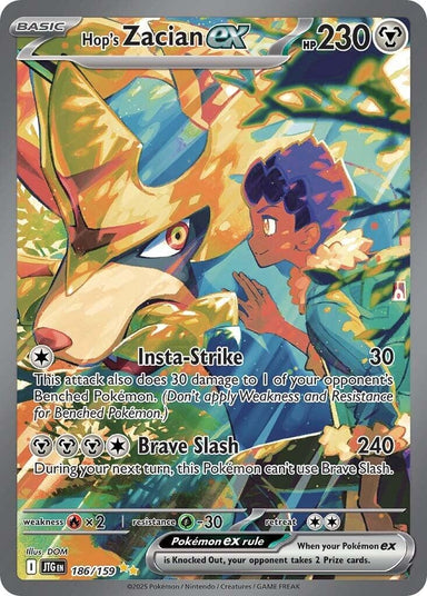 Image for Hop's Zacian ex (186/159) (JTG) - Pokemon
