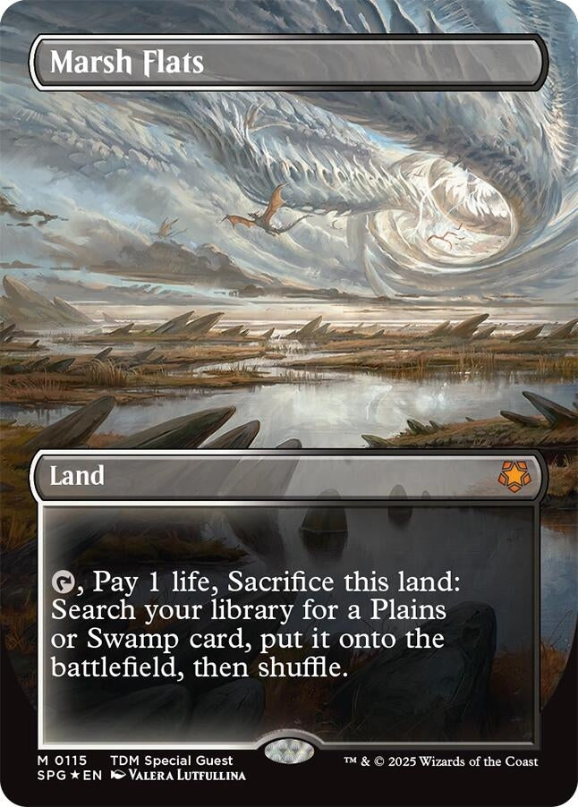 Image for Marsh Flats (Borderless) (Dragonscale Foil) (115) (Special Guests) - Magic: The Gathering