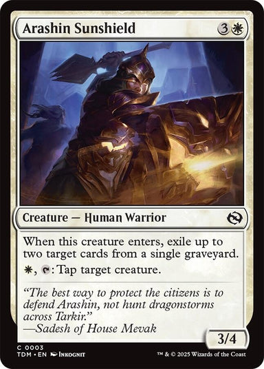 Image for Arashin Sunshield (3) (Tarkir: Dragonstorm) - Magic: The Gathering