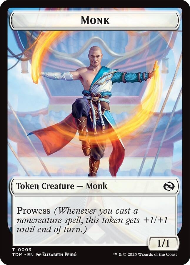 Image for Monk // Treasure Double-Sided Token (3 // 16) (Tarkir: Dragonstorm) - Magic: The Gathering