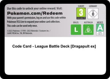 Image for Code Card - League Battle Deck [Dragapult ex] (SV05: Temporal Forces) (TEF) - Pokemon