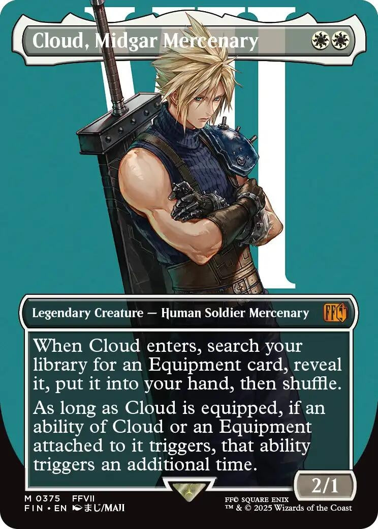 Image for Cloud, Midgar Mercenary (Borderless) (375) (FIN) - Magic: The Gathering
