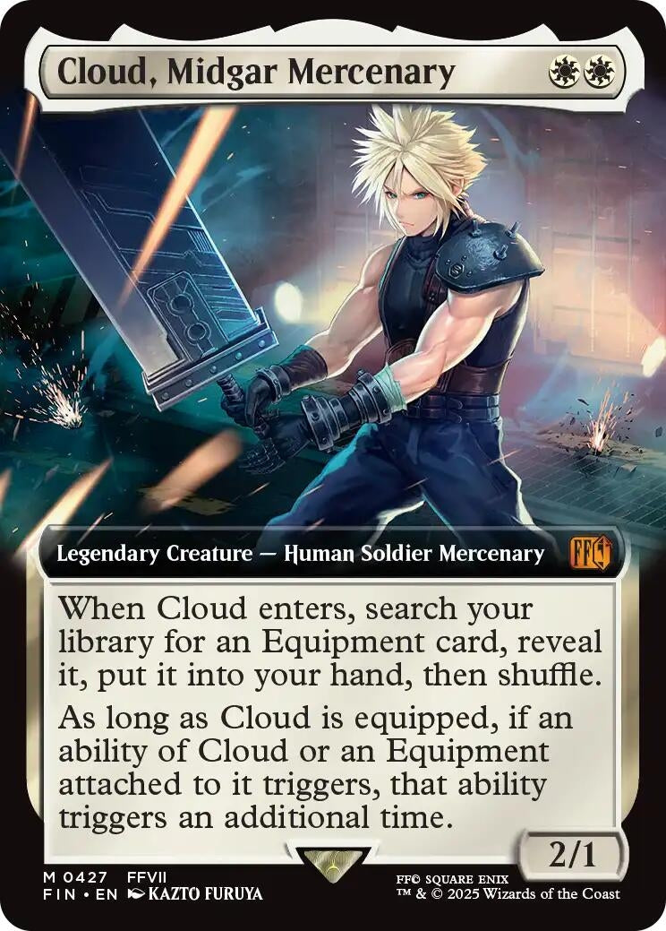 Image for Cloud, Midgar Mercenary (Extended Art) (427) (FIN) - Magic: The Gathering